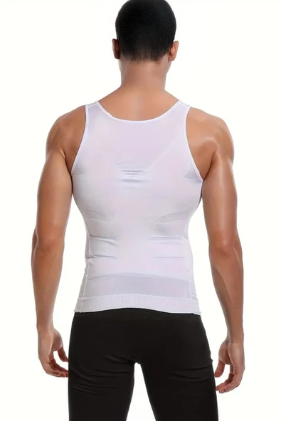 ALEXANDER HUD Erkek Atlet Korse Bel Göğüs Göbek Toparlayıcı Sıkılaştırıcı Şekillendirici İnceltici Dik Duruş Atlet - Resim 5