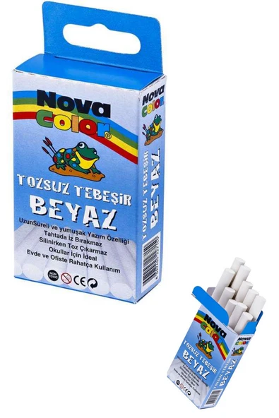 nova color tozsuz beyaz tepeşir 10 lu 1 paket. ürün görseli 1