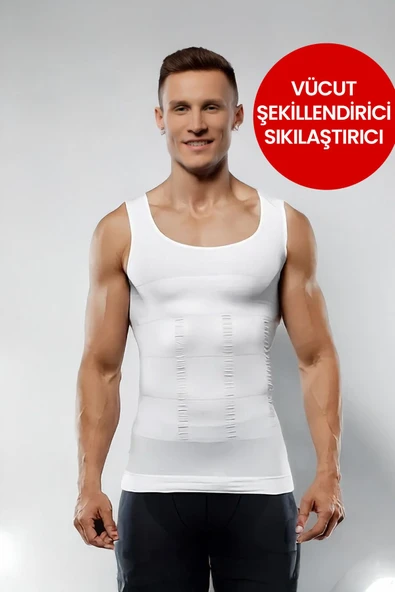 ALEXANDER HUD Erkek Atlet Korse Bel Göğüs Göbek Toparlayıcı Sıkılaştırıcı Şekillendirici İnceltici Dik Duruş Atlet - Resim 4