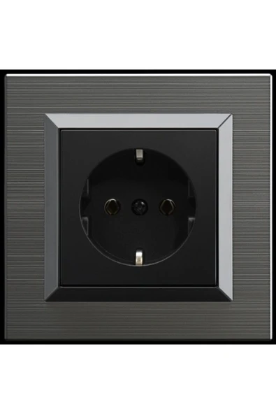 Tenda Ovivo Quantum Manyetik Gri Topraklı Priz + Çerçeve Dahildir - 1 Adet