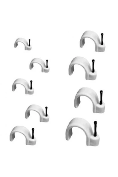 Mutlusan No:3 Beton Çivili Kroşe 100 Adet Duvar Kablo Tutucu Çivili Kroşe - 4