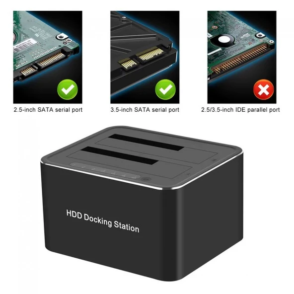 Usb 3.0 hdd docking station 2.5 inç,3.5 inç sata hdd klonlama standı HDD dock - 3