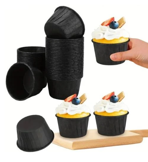 Cupcake/Muffin /Suffle Kek Kapsülü Siyah 50 Li ürün görseli