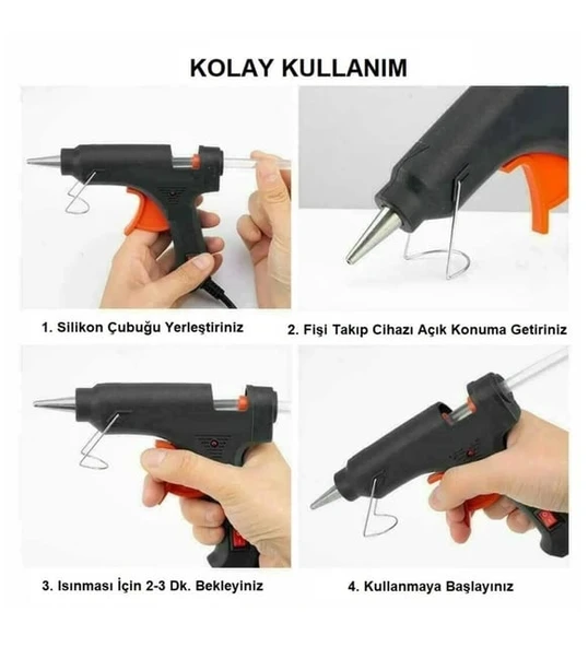 kalın silikon tabancası sıcak silikon makinası südor - Resim 2