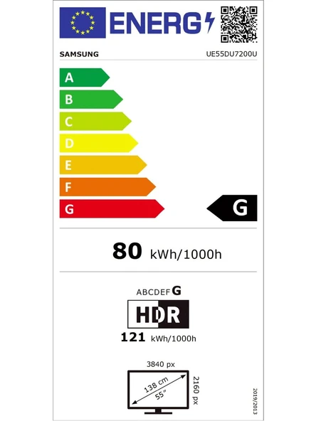Samsung 55DU7200 4K Ultra HD 55" 140 Ekran Uydu Alıcılı Smart LED TV - 4