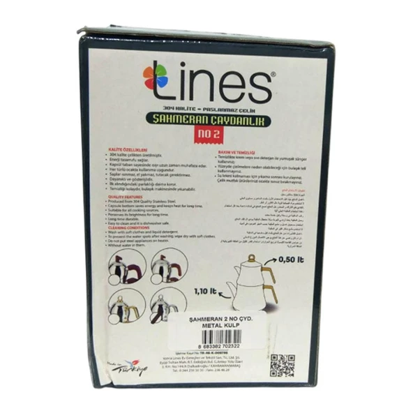 Yonca Lines Şahmeran Mini Boy 2 No Çelik Çaydanlık Metal Sap - 4