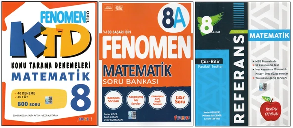 FENOMEN 8. SINIF KTD+8A+NEWTON REFERANS MATEMATİK (3 KİTAP) ürün görseli