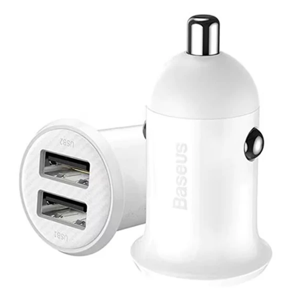BASEUS CCALLP-02 Grain Pro Araç İçi Şarj Cihazı Beyaz