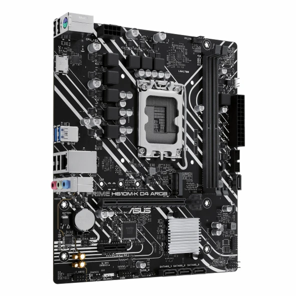 Asus Prime H610M-K D4 ARGB DDR4 (3200MHz)OC M.2 HDMI PCIe 4.0 1700P mATX Anakart - Resim 3
