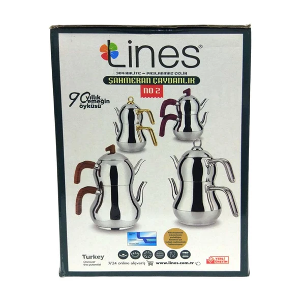 Yonca Lines Şahmeran Mini Boy 2 No Çelik Çaydanlık Metal Sap - 3