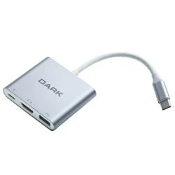 Dark DK-AC-U31X32 3in1 USB3.1 Type C Erkek-USB3.0-HDMI (4K UHD)-USB3.1 Type C Şarj - Resim 2