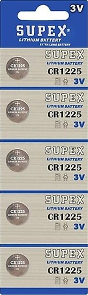 Supex CR1225-C5 3V Lityum Düğme Pil 5'li Paket ürün görseli 1