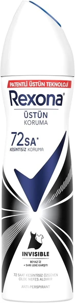 Rexona Kadın Sprey Deodorant Invisible Beyaz İz Sarı Leke Karşıtı 150 ml ürün görseli 1