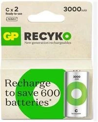 Gp 3000 mAh Orta Boy Şarjlı Pil 2 li  Paket C Boy GP300CHCBMTR-2EB2 - 2