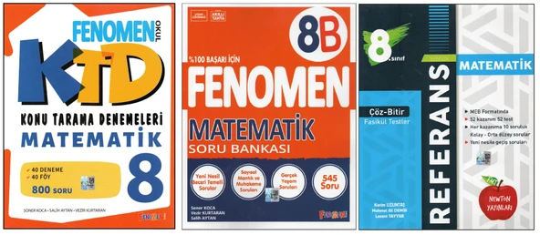 FENOMEN 8. SINIF KTD+8B+NEWTON REFERANS MATEMATİK (3 KİTAP) ürün görseli 1