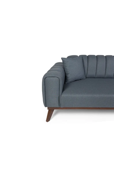 Perla Sofa   VELAR YATAKLI KANEPE KETEN MAVİ KAZAYAĞI - Resim 3