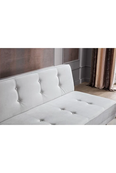 Perla Sofa RETRO KOLSUZ YATAKLI KANEPE KREM - 6