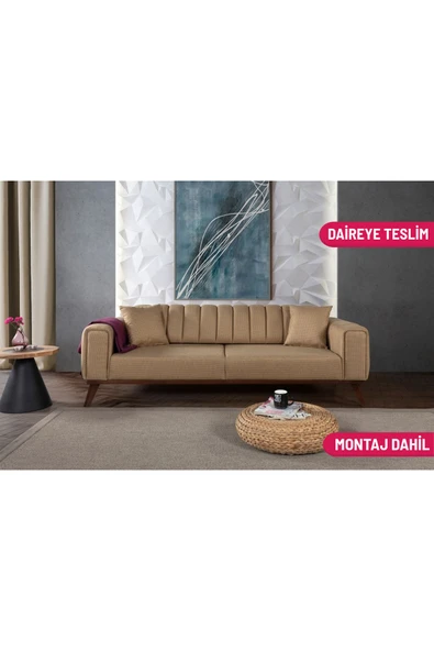 Perla Sofa   VELAR YATAKLI KANEPE KETEN HARDAL KAZAYAĞI ürün görseli