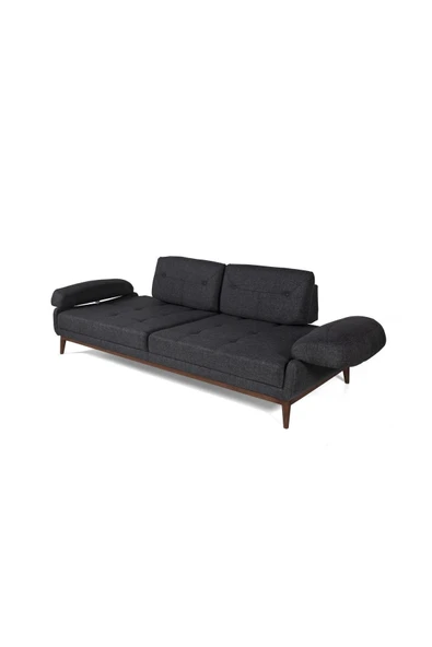 Perla Sofa   NELSON ÜÇLÜ KOLTUK KETEN ANTRASİT - Resim 5