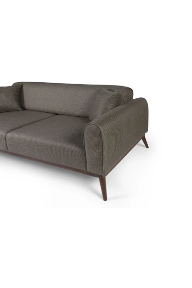 Perla Sofa   Seneca Yataklı Kanepe Keten Koyu Yeşil Kazayağı - Resim 4
