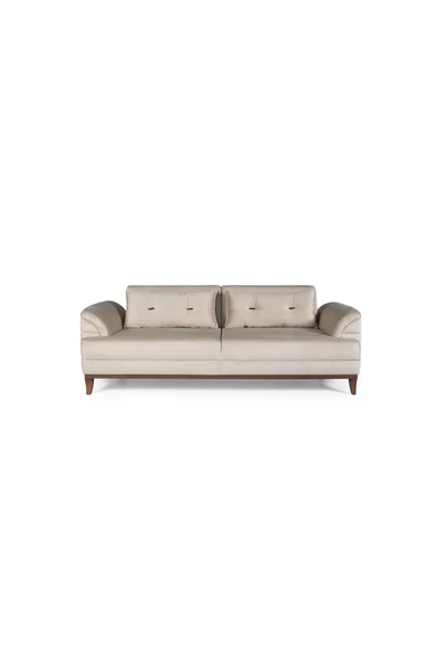 Perla Sofa   Madrid Üçlü Yataklı Kanepe Babyface Krem - Resim 3