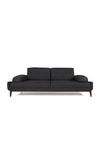 Perla Sofa   NELSON ÜÇLÜ KOLTUK KETEN ANTRASİT - Resim 3
