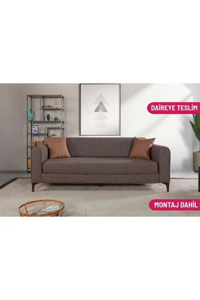Perla Sofa   FERRANTİ YATAKLI SANDIKLI ÜÇLÜ KANEPE KAHVERENGİ ürün görseli