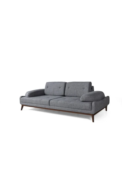 Perla Sofa   NELSON ÜÇLÜ KOLTUK KETEN AÇIK GRİ - Resim 4