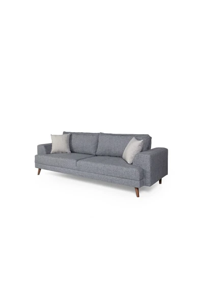 Perla Sofa   Nobis Yataklı Kanepe Keten Açık Gri - Resim 3