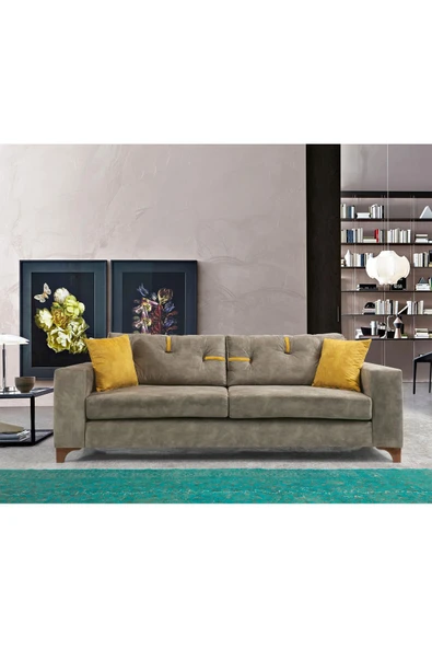 Perla Sofa   Konfor Üçlü Kanepe Vizon - 2