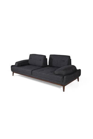 Perla Sofa   NELSON ÜÇLÜ KOLTUK KETEN ANTRASİT - Resim 6