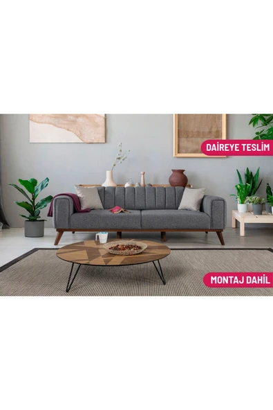 Perla Sofa VELAR YATAKLI KANEPE KETEN AÇIK GRİ
