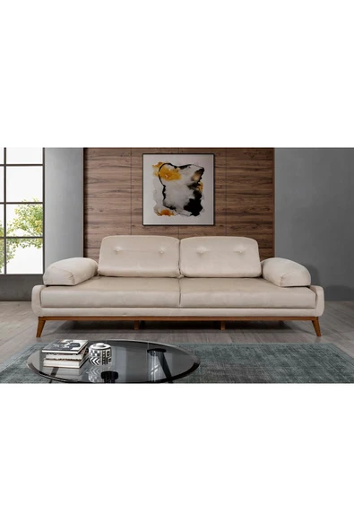 Perla Sofa   Nelson Üçlü Koltuk Babyface Krem - Resim 2