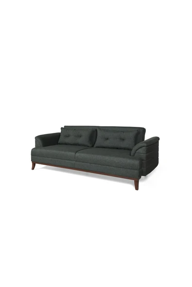Perla Sofa   Madrid Üçlü Yataklı Kanepe Keten Yeşil - Resim 6