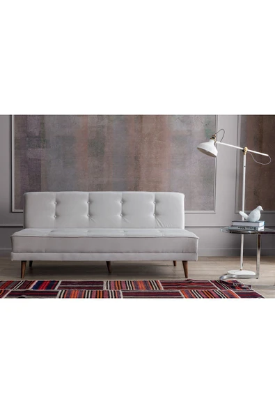 Perla Sofa   RETRO KOLSUZ YATAKLI KANEPE KREM - 5
