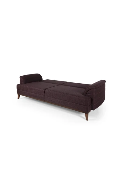 Perla Sofa   Madrid Üçlü Yataklı Kanepe Koyu Bordo Kazayağı - Resim 7