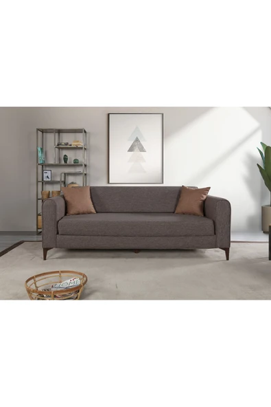 Perla Sofa   FERRANTİ YATAKLI SANDIKLI ÜÇLÜ KANEPE KAHVERENGİ - Resim 2