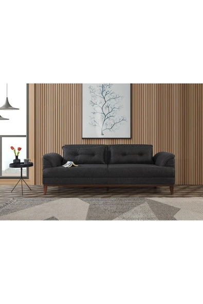 Perla Sofa   Madrid Koltuk Takımı Keten Antrasit Krem - 3