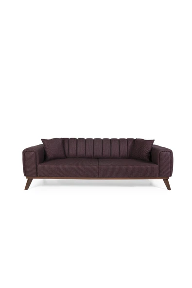 Perla Sofa   VELAR YATAKLI KANEPE KETEN BORDO KAZAYAĞI - Resim 2