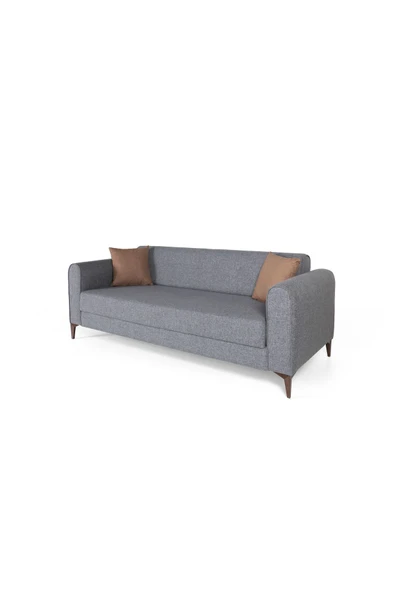 Perla Sofa   FERRANTİ YATAKLI SANDIKLI ÜÇLÜ KANEPE AÇIK GRİ - 6