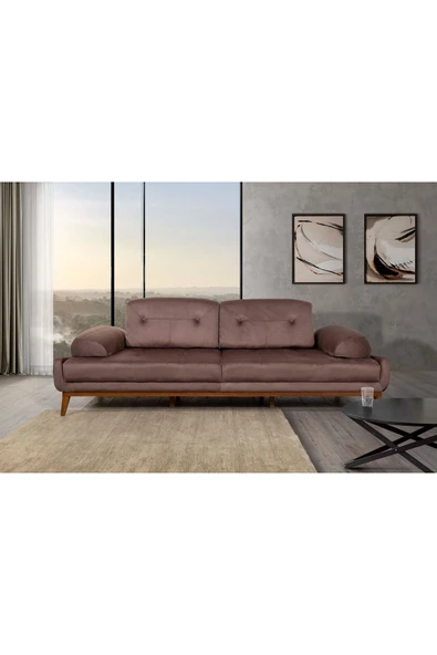 Perla Sofa   NELSON ÜÇLÜ KOLTUK BABYFACE KAHVE - Resim 2