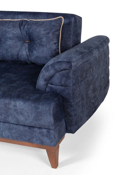 Perla Sofa Madrid Üçlü Yataklı Koltuk Bora Lacivert - 5