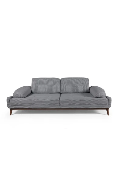 Perla Sofa NELSON ÜÇLÜ KOLTUK KETEN GRİ KAZAYAĞI - 4