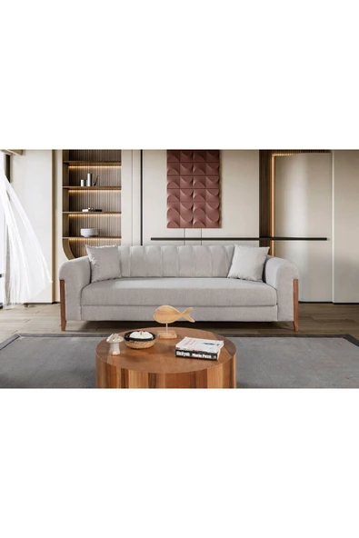 Perla Sofa   KİTKAT AHŞAP YATAKLI SANDIKLI KANEPE KREM ürün görseli