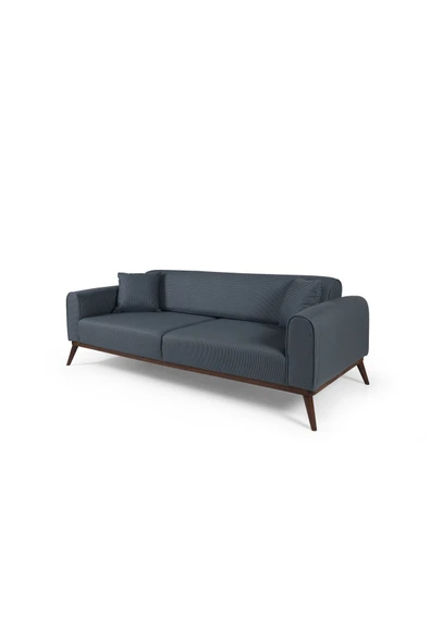 Perla Sofa   SENECA YATAKLI KANEPE KETEN KOYU MAVİ KAZAYAĞI - 5