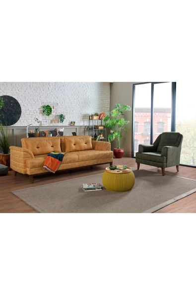 Perla Sofa   Madrid Koltuk Takımı Bora Hardal Yeşil - 2