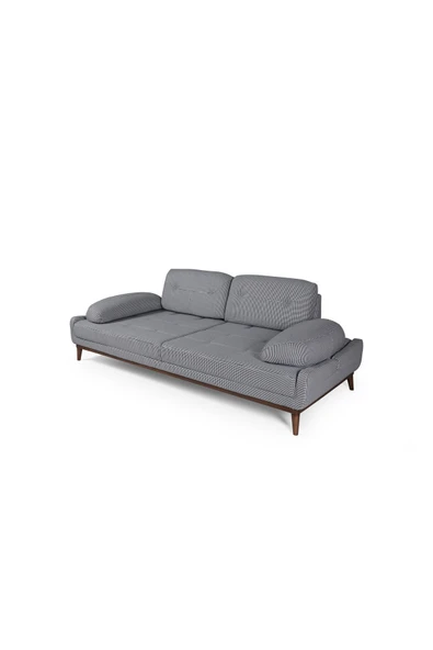 Perla Sofa NELSON ÜÇLÜ KOLTUK KETEN GRİ KAZAYAĞI - 8