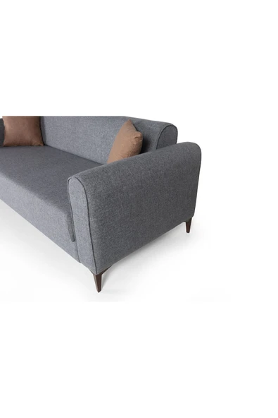 Perla Sofa   FERRANTİ YATAKLI SANDIKLI ÜÇLÜ KANEPE AÇIK GRİ - 7