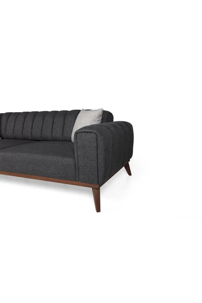 Perla Sofa   VELAR YATAKLI KANEPE KETEN ANTRASİT - Resim 6