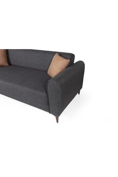 Perla Sofa   FERRANTİ YATAKLI SANDIKLI ÜÇLÜ KANEPE ANTRASİT - Resim 8